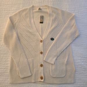 Women's LL Bean linen blend sweater cardigan